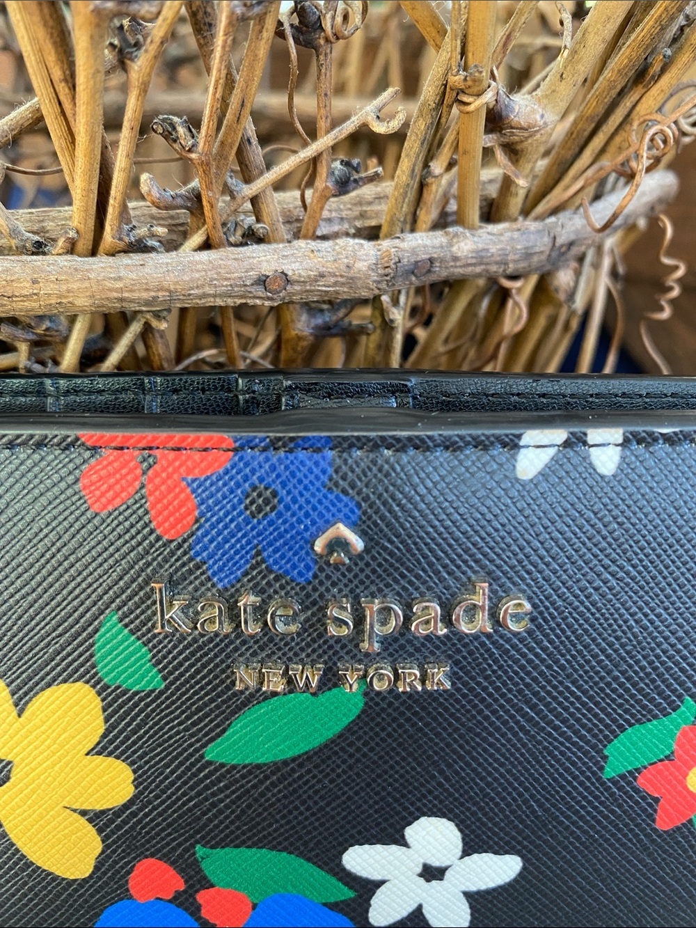 kate spade black floral zip continental wallet - Picture 5 of 5